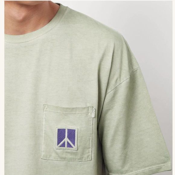 NWOT SATURDAYS NYC Peace Men's Pocket‎  Blue Green T-Shirt (M) - Picture 2 of 14
